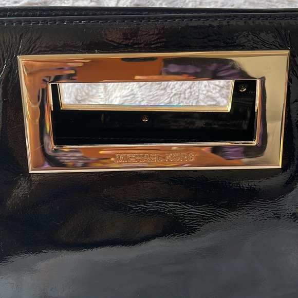 Michael Kors clutch Black Glazed Python Embossed Leather - Picture 5 of 6